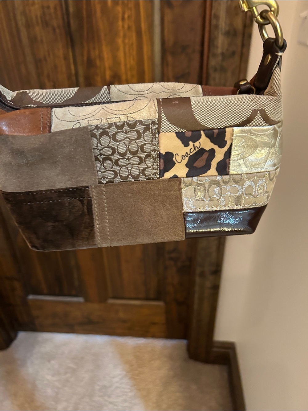 Coach Patchwork Metallic, Tan and Brown Wristlet Trio - Picture 2 of 16